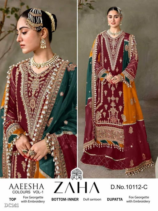 fancy hand embroidery work suits set full stitching
