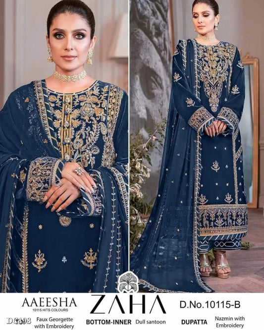 Zaha Georgette Heavy Embroidered Pakistani Suit*