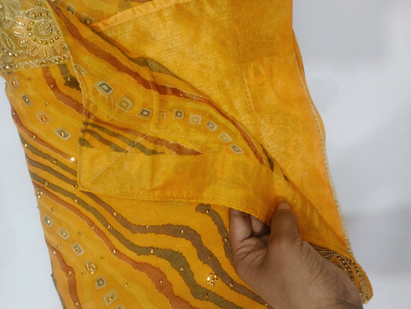 Beautiful fancy hand work saree with blouse