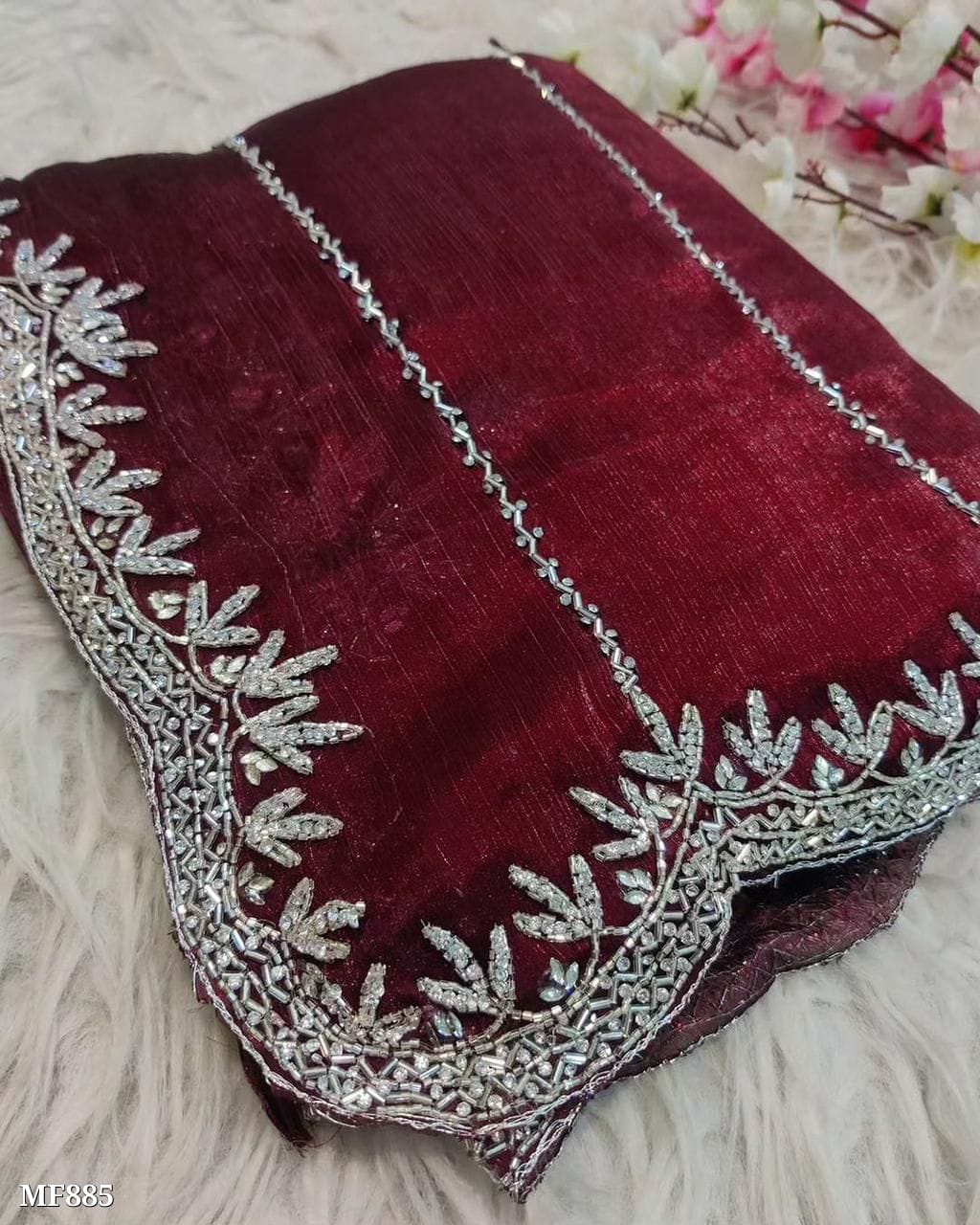 Zimmy Choo hand work saree diamond stone work