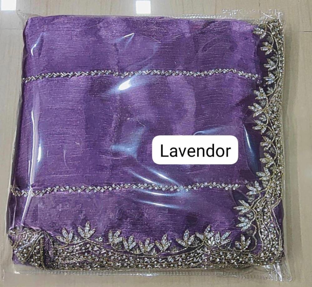 Zimmy Choo hand work saree diamond stone work