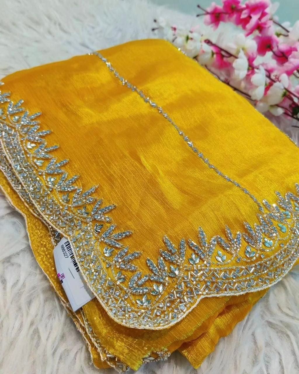 Zimmy Choo hand work saree diamond stone work