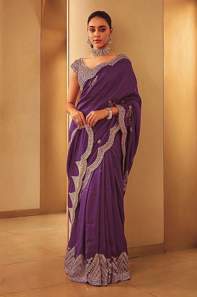 Pure two tone saree