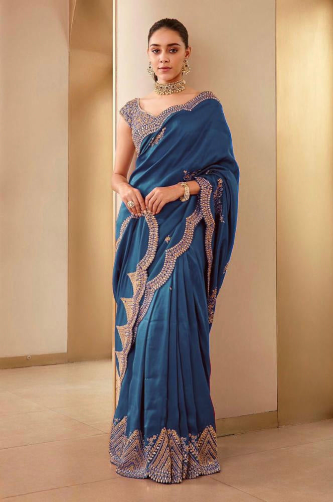 Pure two tone saree