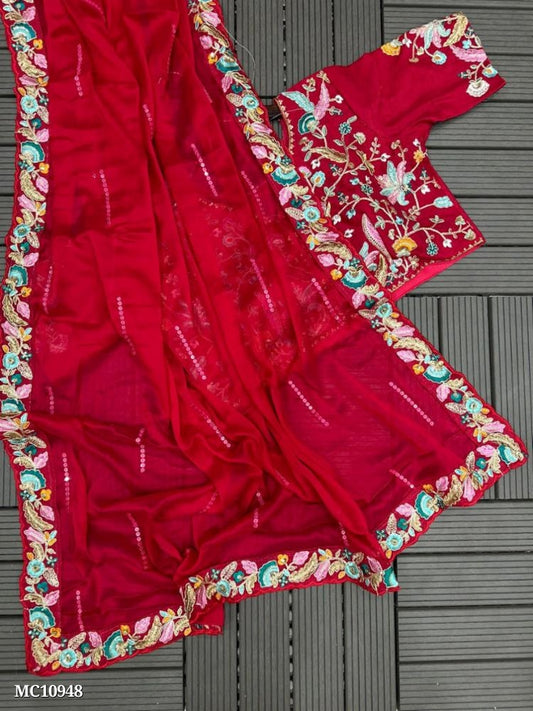 Women,s Blooming Rangoli Sequance Embroidery work stitching blouse