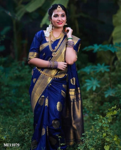 SOFT LICHI khadi banarasi with blouse