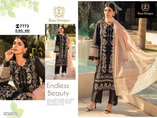 semi Sttich Heavy Reyon With Heavy Embroidery & Heavy Embroidery Duptta Dress