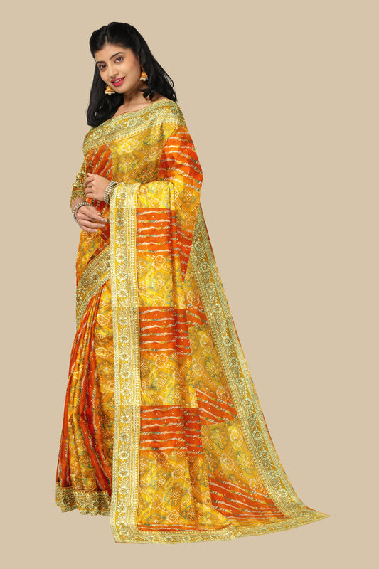 Full hand work designer concept saree with blouse