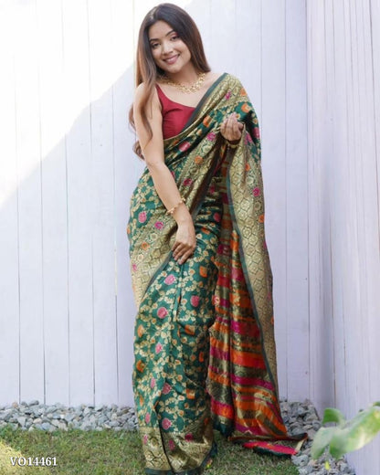 Banarasi Soft Silk Saree  with blouse piece
