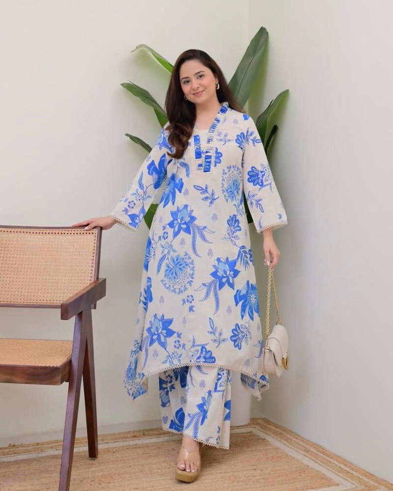 Cotton floral prints suits