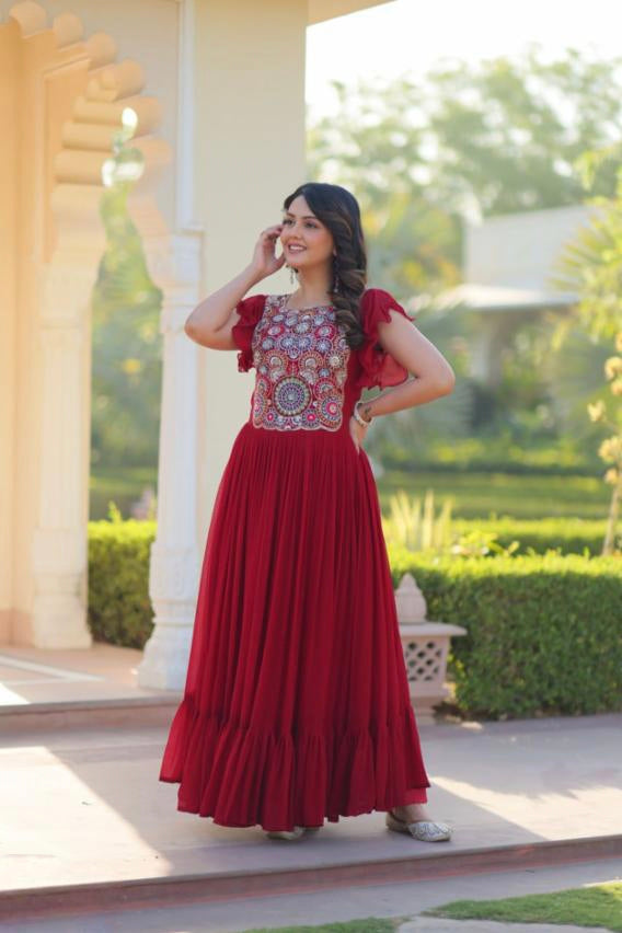 Blooming long gown with dupatta