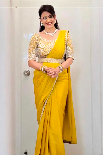Fancy work ready to wear saree