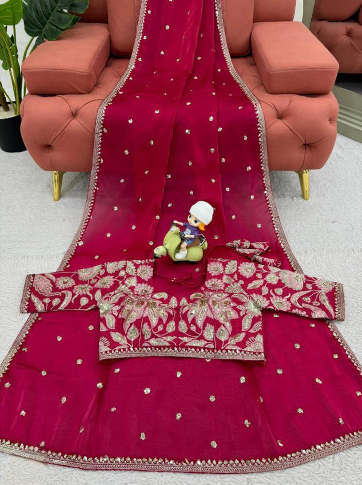 Beautiful Embroidery Zari Work With Siroski Work