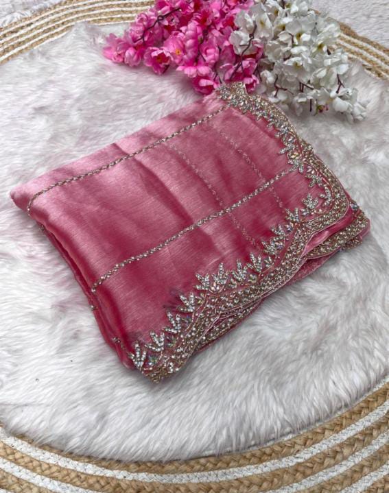 Zimmy Choo hand work saree diamond stone work
