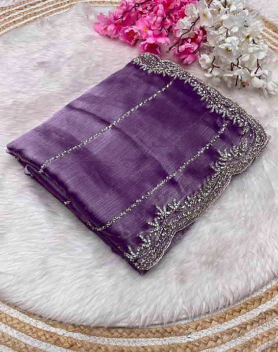 Zimmy Choo hand work saree diamond stone work