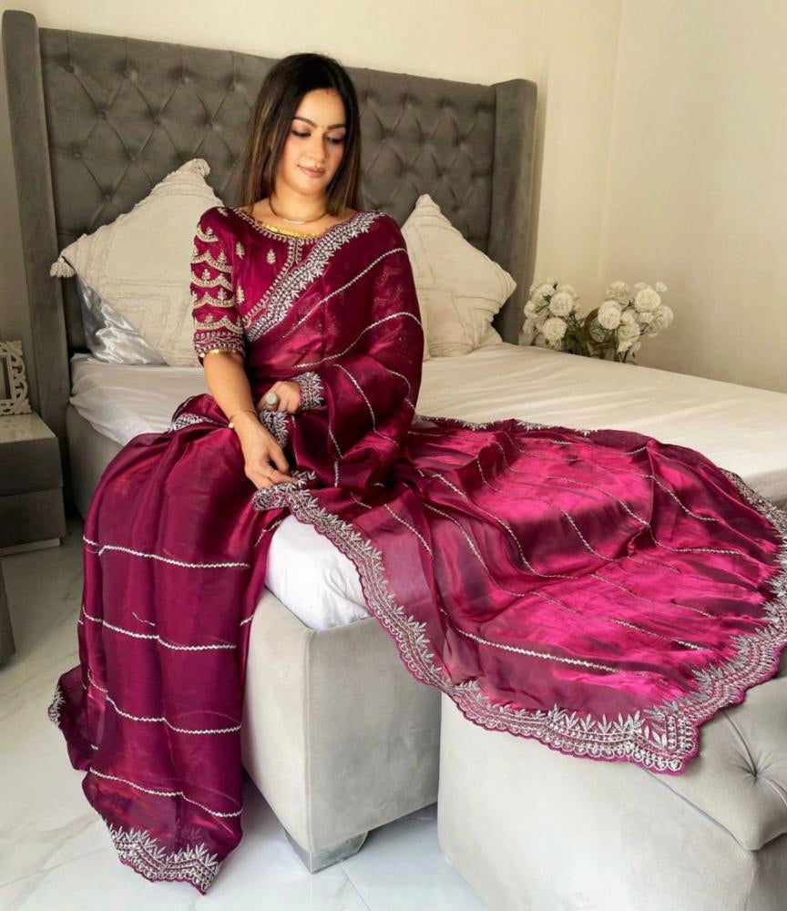 Jimmy choo saree embroidery work