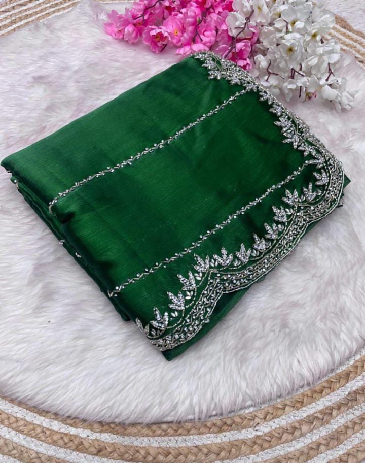 Zimmy Choo Saree pure Handwork ston work saree