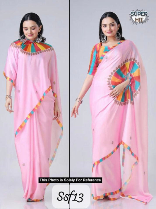 Hand free Saree Designer 2 Style Digital Printed
