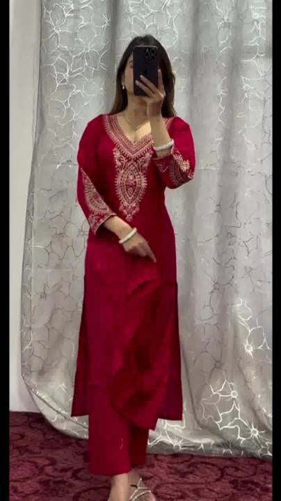Premium chinon With embroidery coding suit set