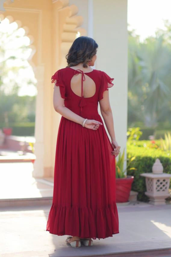 Blooming long gown with dupatta