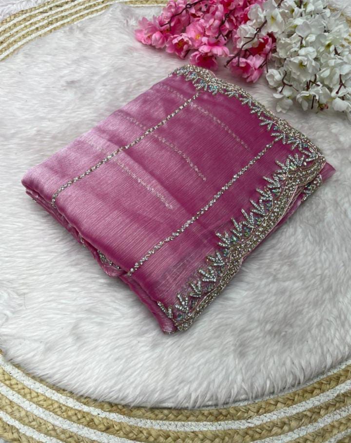 Zimmy Choo Saree pure Handwork ston work saree