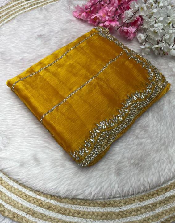 Zimmy Choo hand work saree diamond stone work