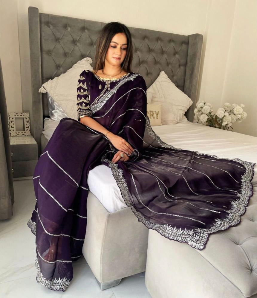 Jimmy choo saree embroidery work
