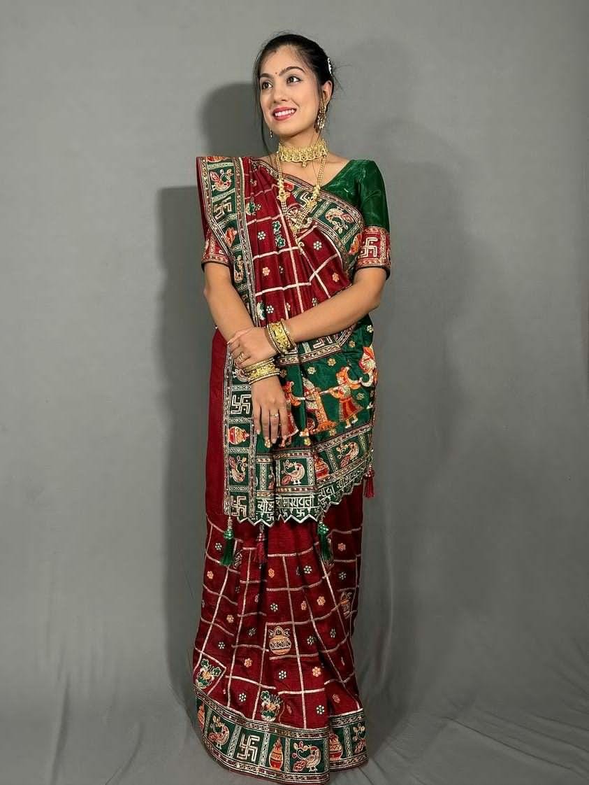 pure Soft Silk hand diamond work premium saree