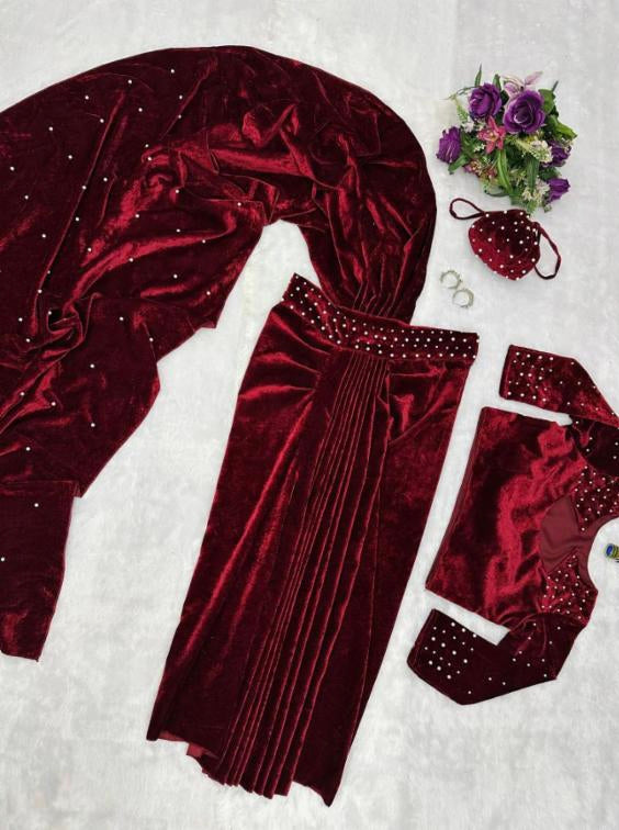 Viscose velvet REAL PEARL MOTI WORK