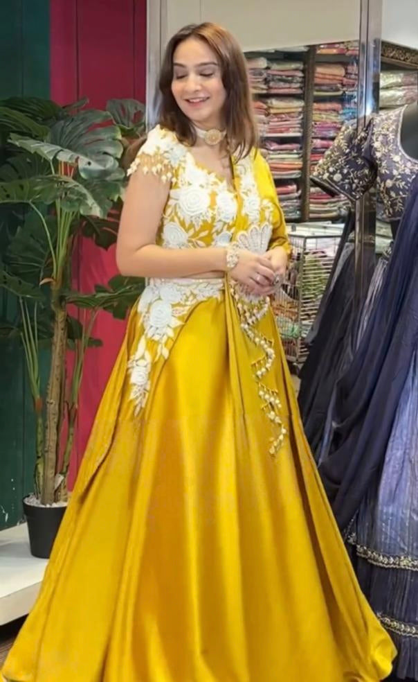 Royal Satin lehenga dupatta