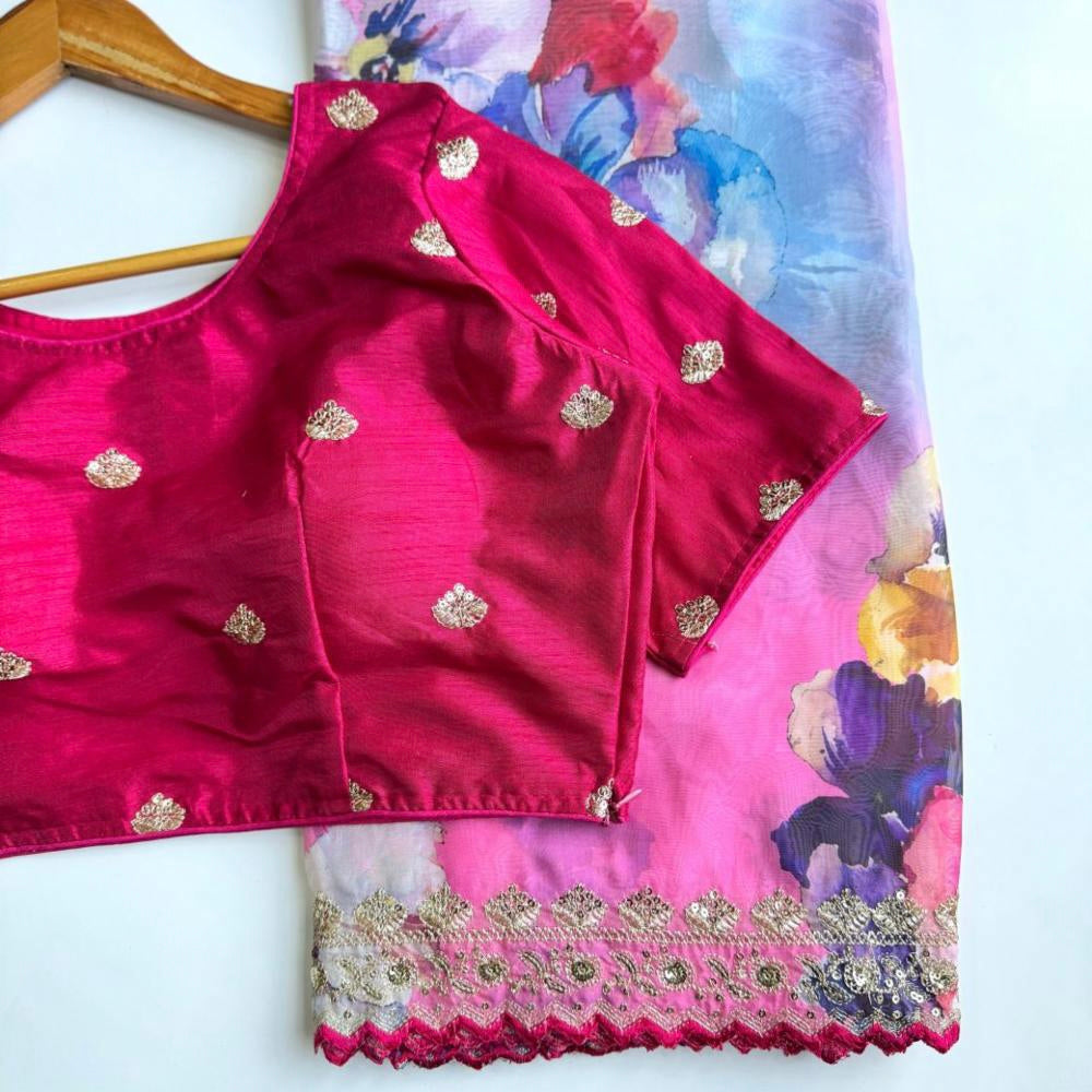 Soft organza saree