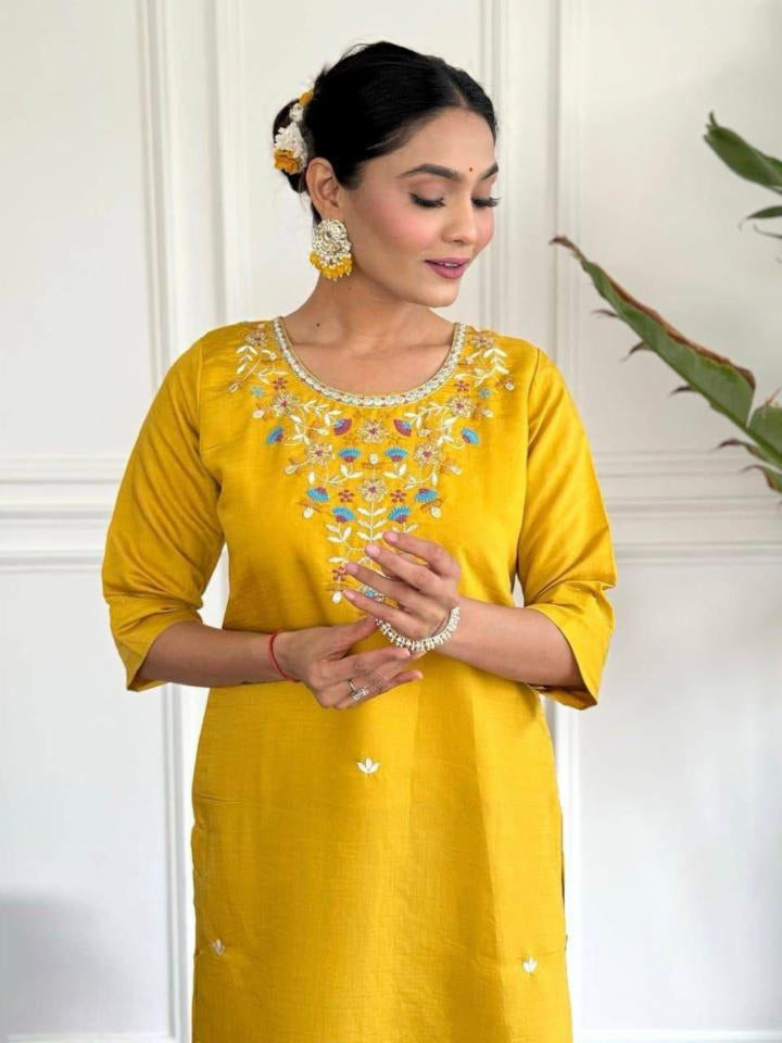 roman silk kurti set with dupatta