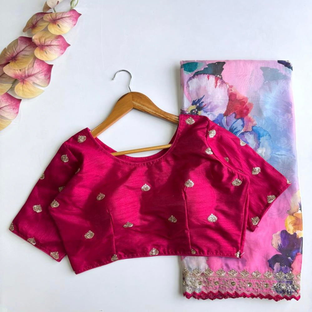 Soft organza saree