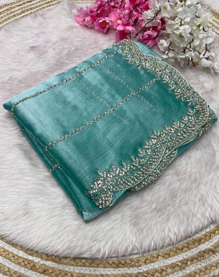 Zimmy Choo Saree pure Handwork ston work saree