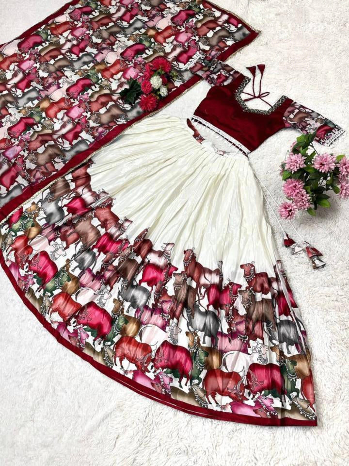 Printed Banglori Silk gown