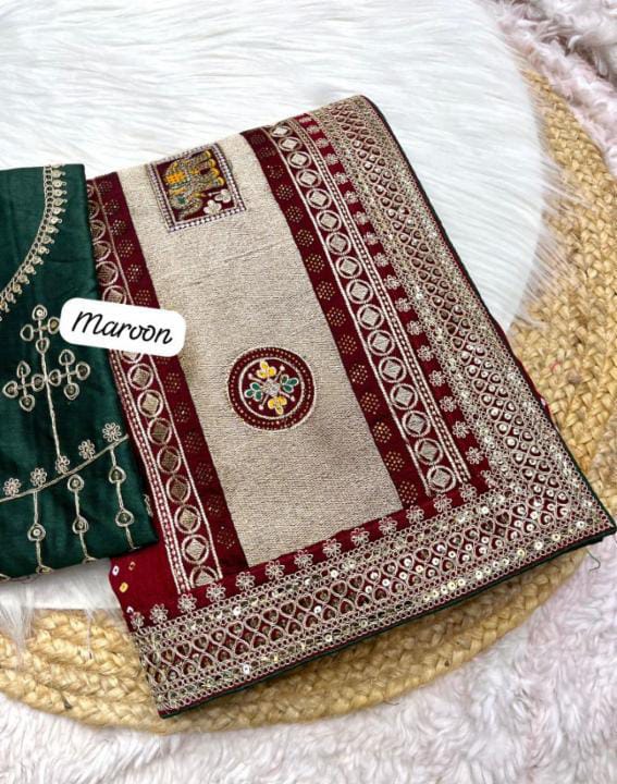 Hand work saree