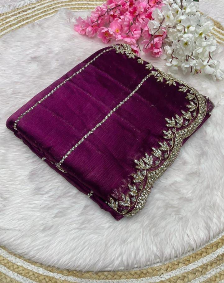 Zimmy Choo Saree pure Handwork ston work saree