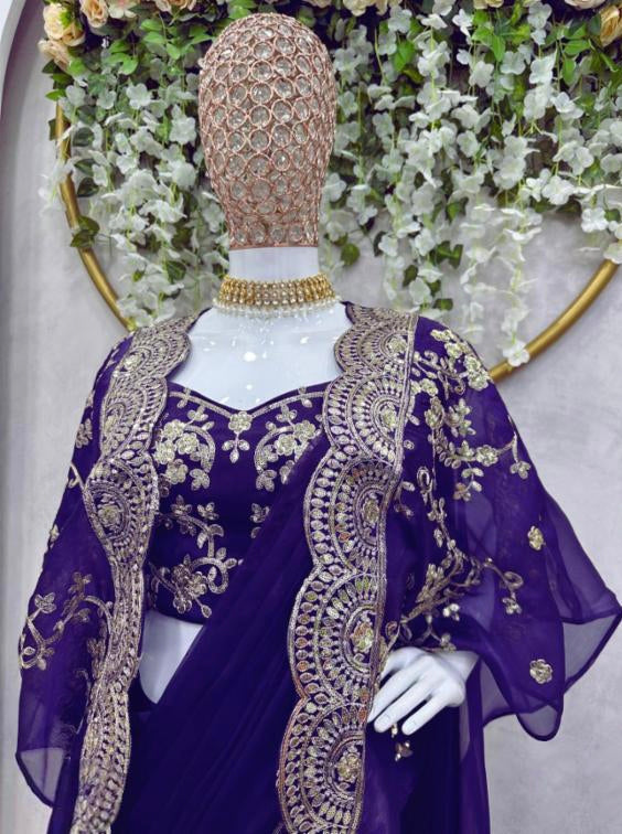 Ready To Wear Saree With Shrug