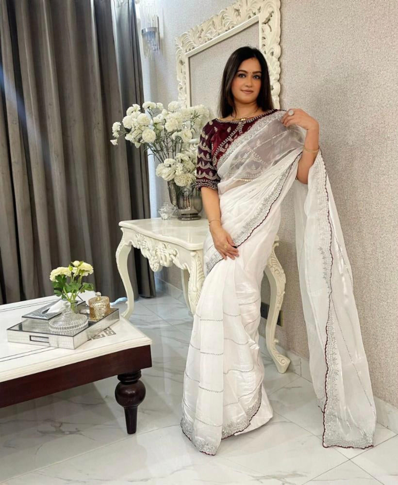 Jimmy choo saree embroidery work