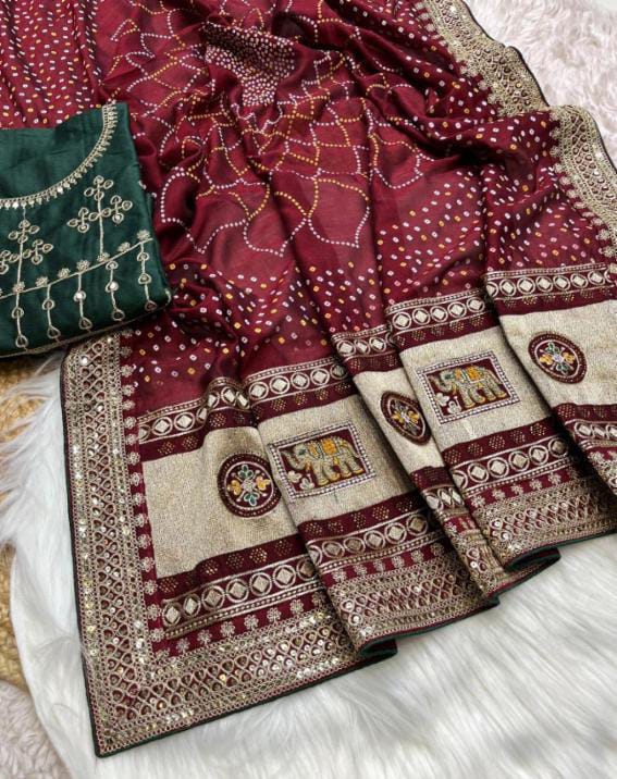Hand work saree