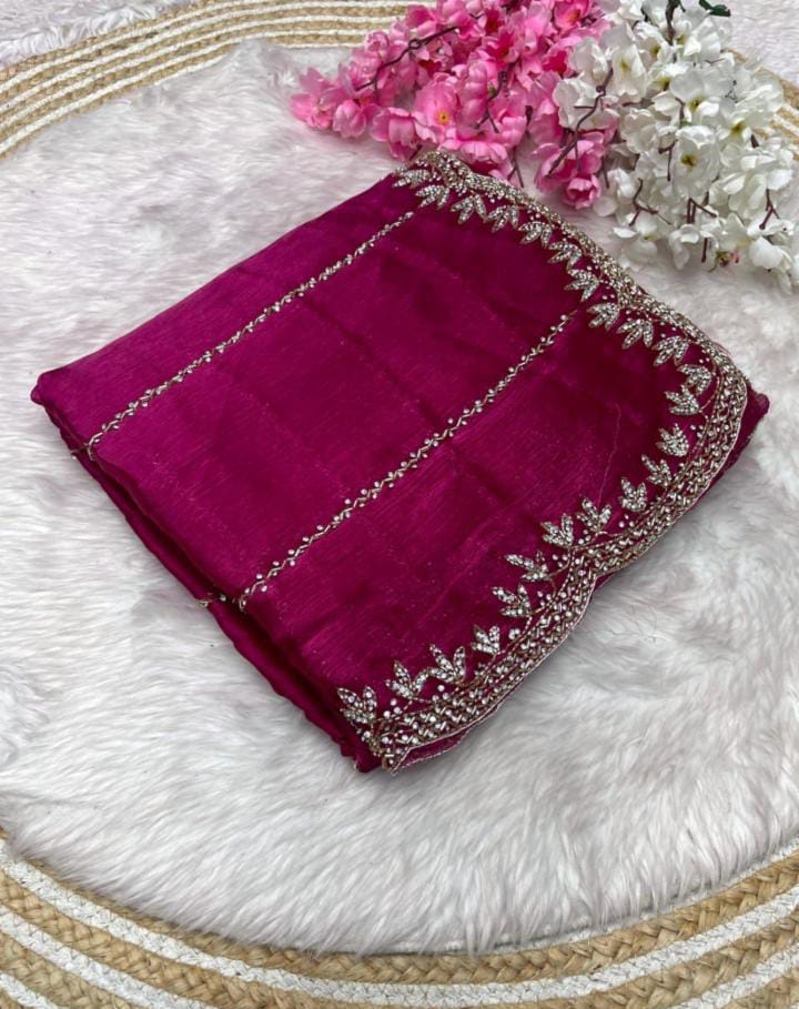 Zimmy Choo Saree pure Handwork ston work saree