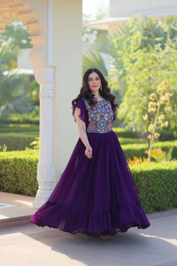Blooming long gown with dupatta.