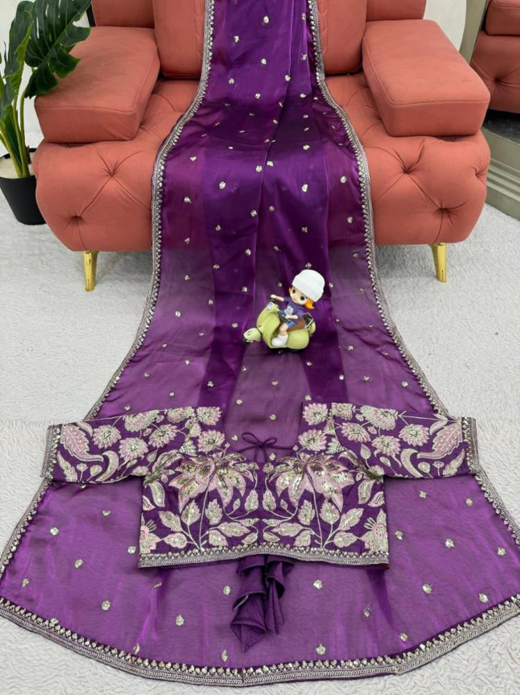 Beautiful Embroidery Zari Work With Siroski Work