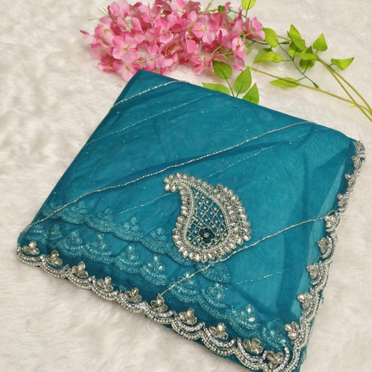 Butterfly Net Saree With Hand Diamond Work*