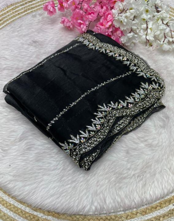 Zimmy Choo hand work saree diamond stone work