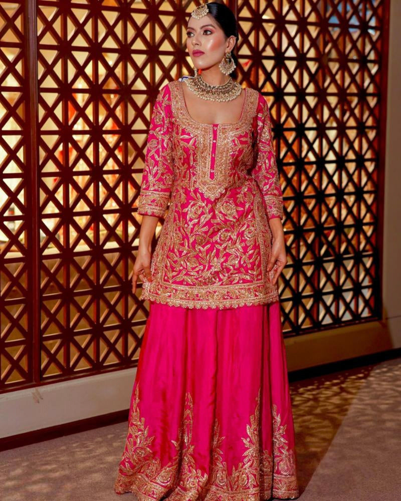 Chinon silk top bottom dupatta,