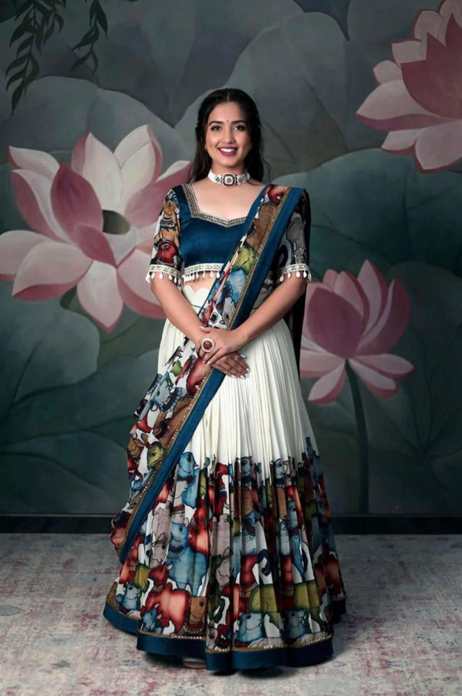 Printed Banglori Silk gown