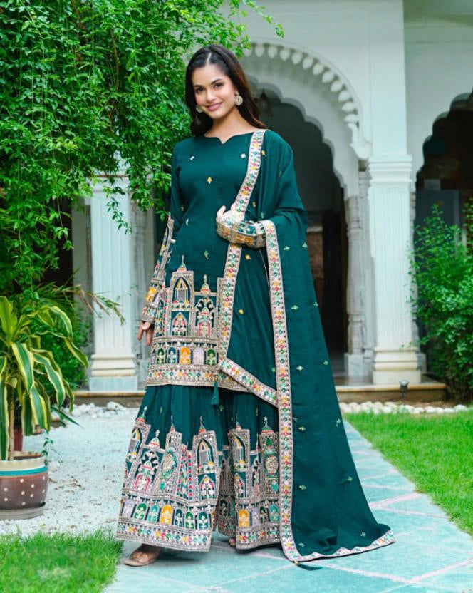 Pure Chinnon Silk suit set.