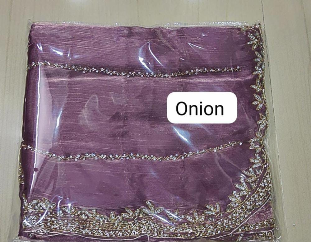 Zimmy Choo hand work saree diamond stone work