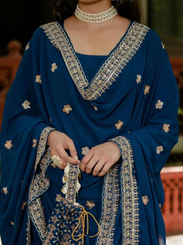 gown,dupatta,with poket batwa